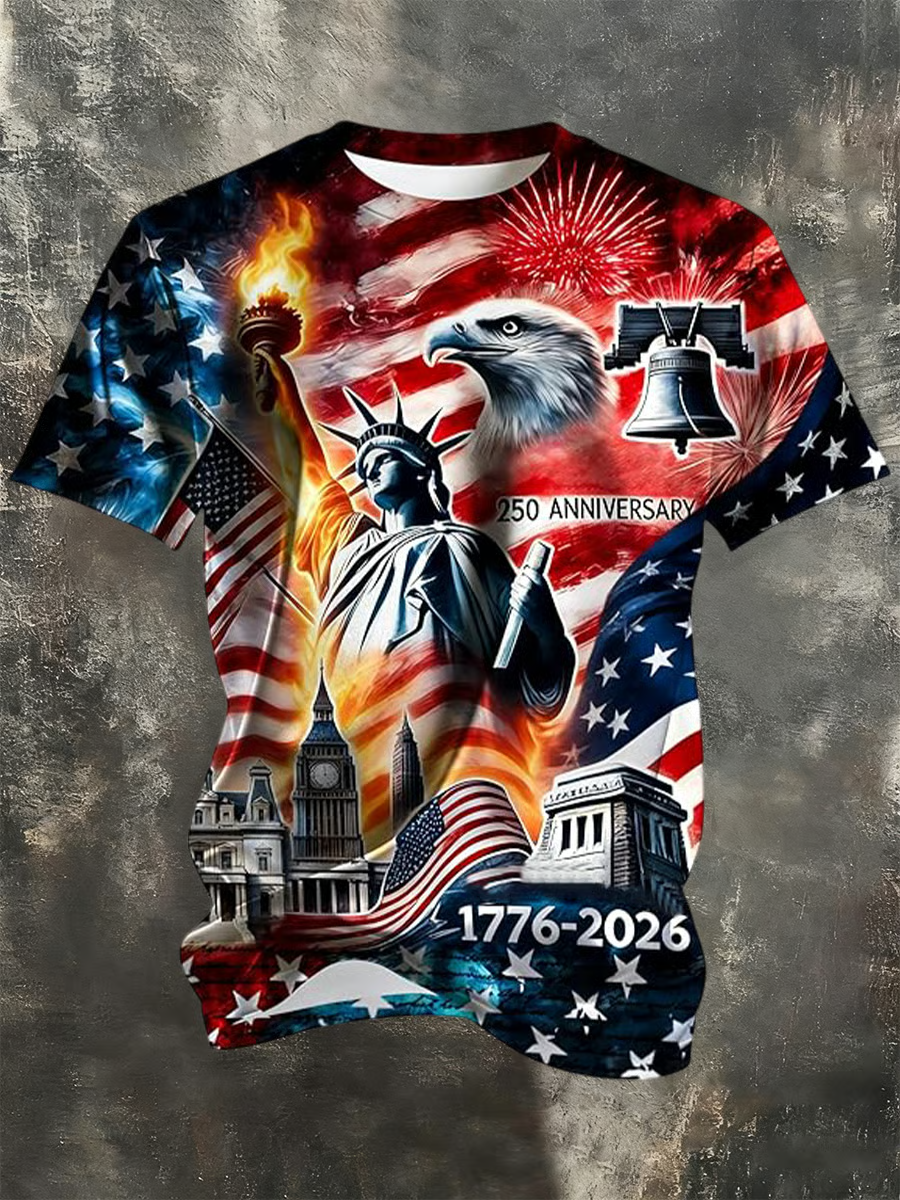 Men's Vintage American 250th Anniversary Short-Sleeve T-Shirt