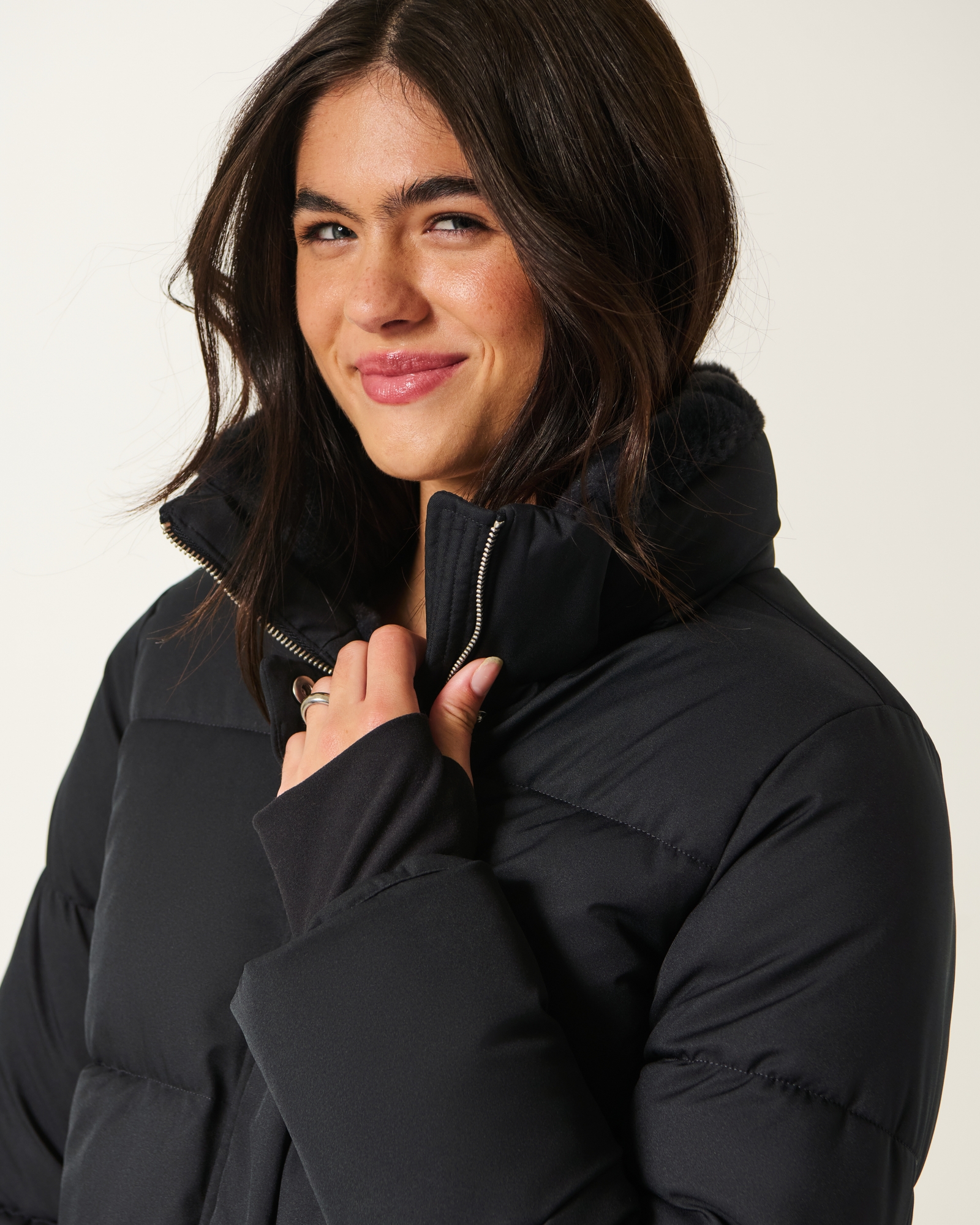 Faux Fur-Lined All-Weather Puffer Jacket