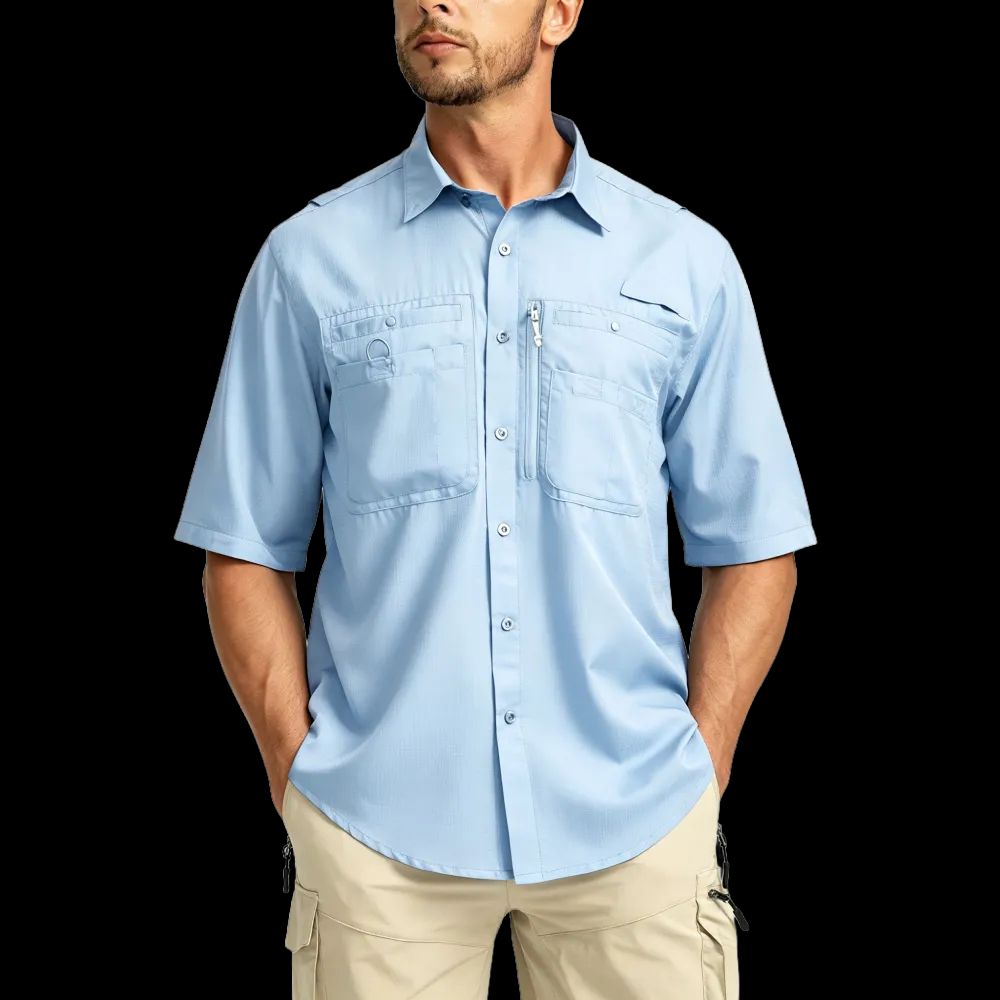 Men's Casual Outdoor Button-Down Fishing Top