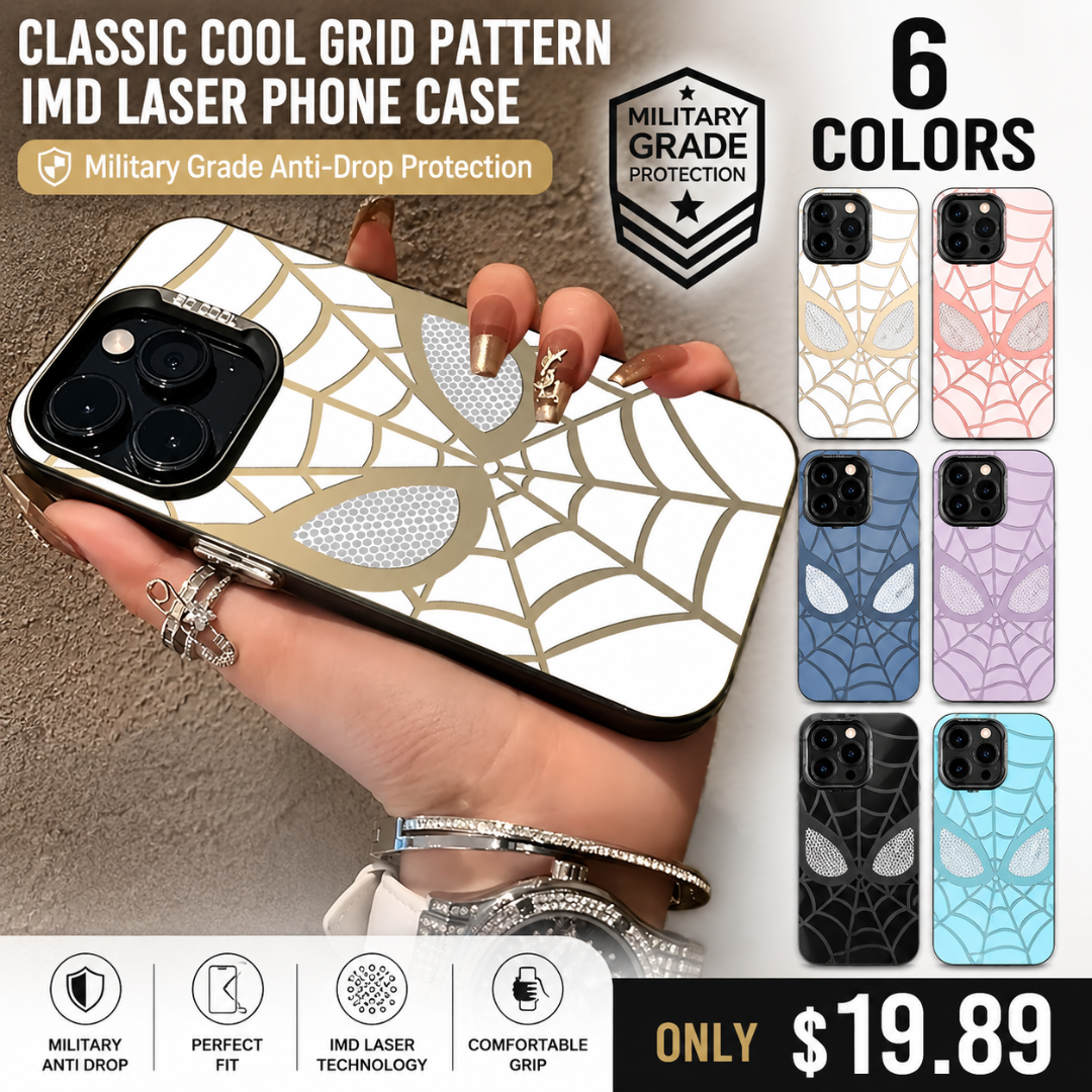 Classic Cool Grid Pattern IMD Laser Phone Case, Military Grade Anti Drop