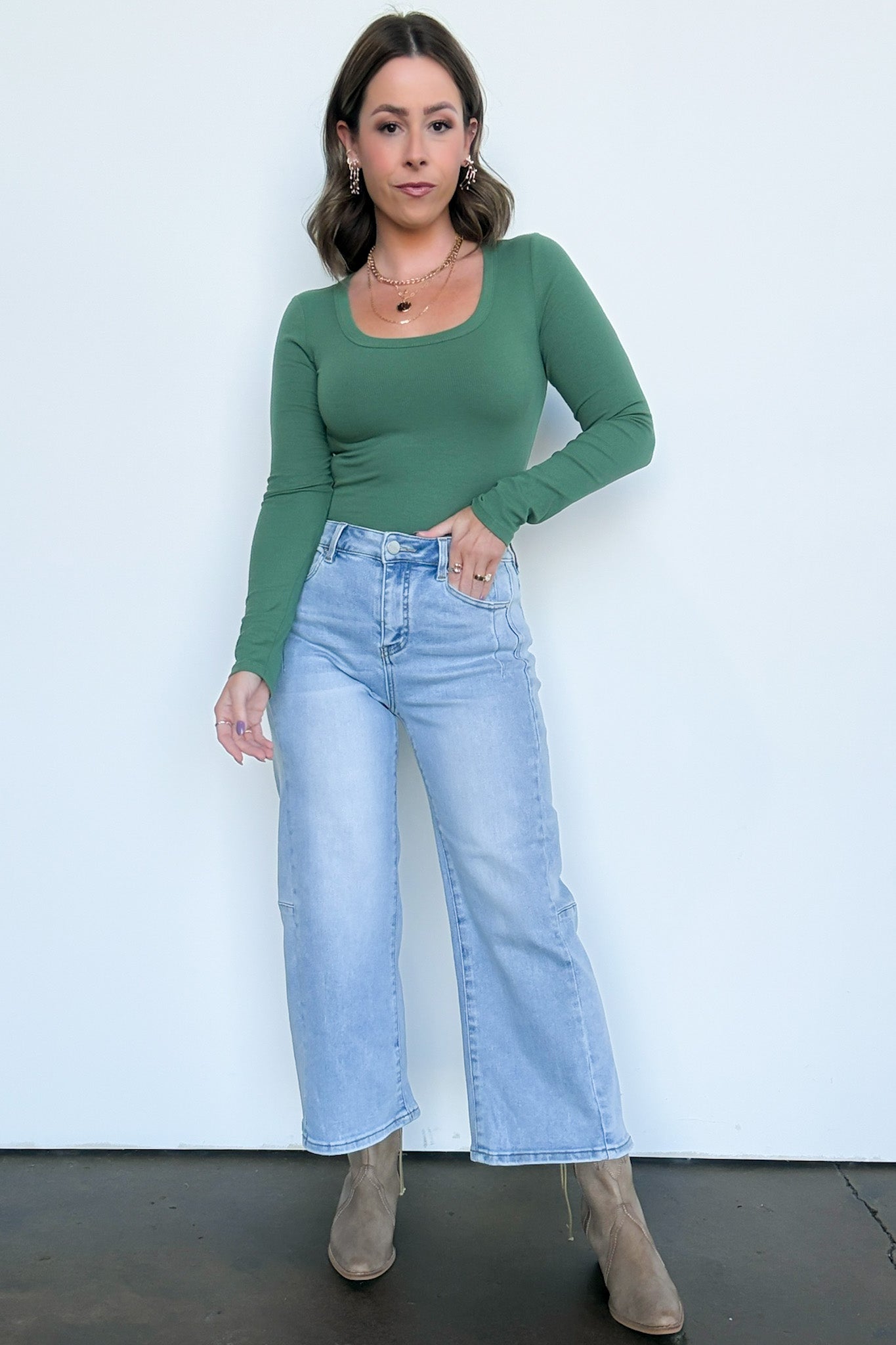 Crop Wide Leg Seam Detail Pants