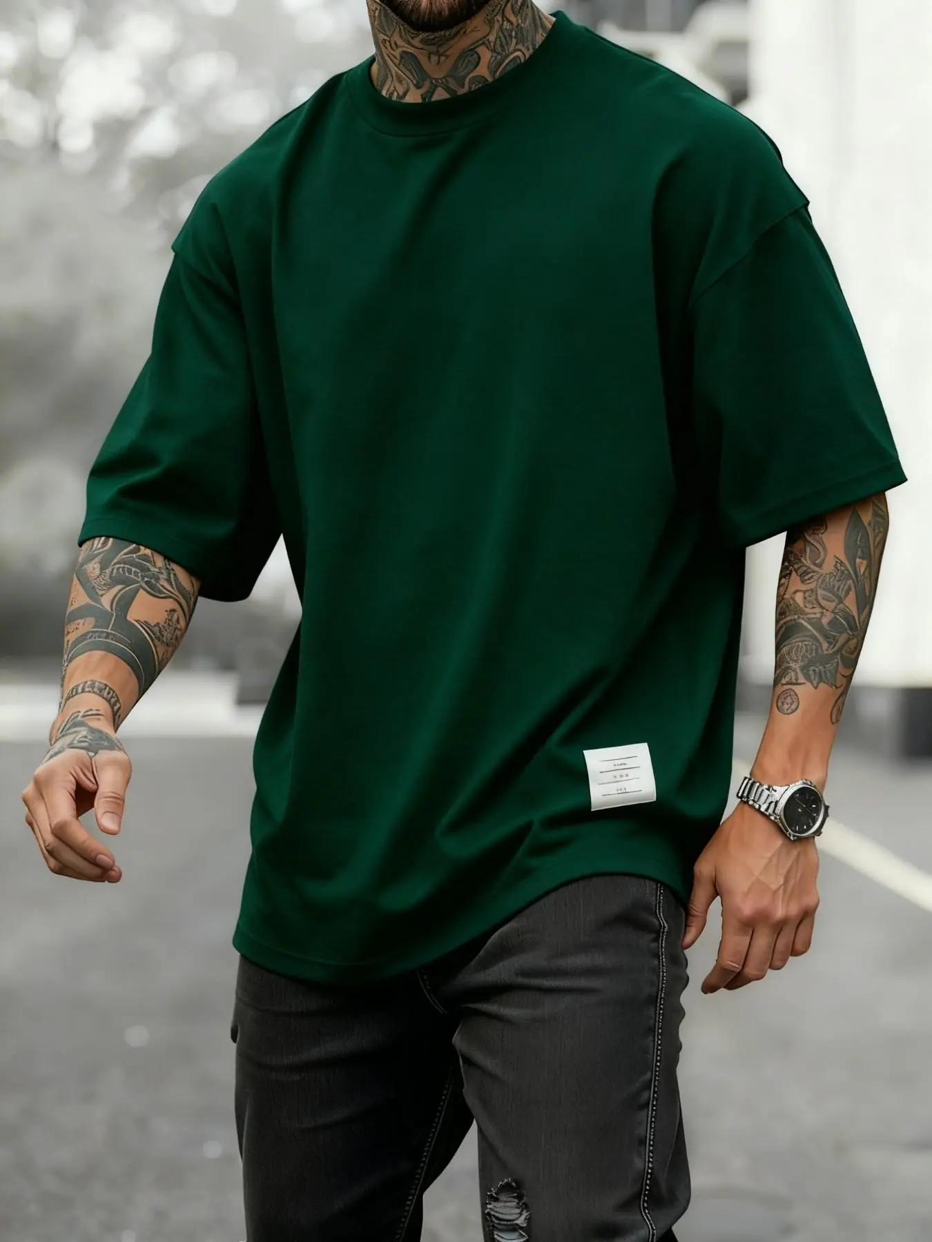 Men's Plus Size Round Neck Short Sleeve Shirt, Ultra Comfortable Everyday Wear, Casual Streetwear Oversized Style, Perfect for Daily Use