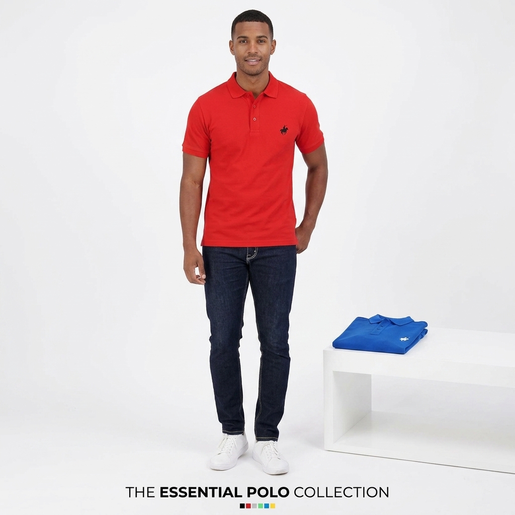 Men’s 9-Pack Cotton Blend Pique Polo Shirts – Short Sleeve Casual Essentials