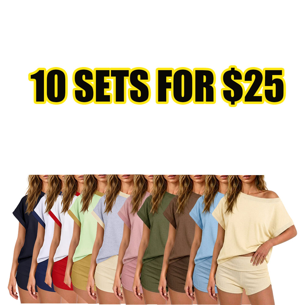 Effortless Summer Off-Shoulder Lounge Set (2-Piece)