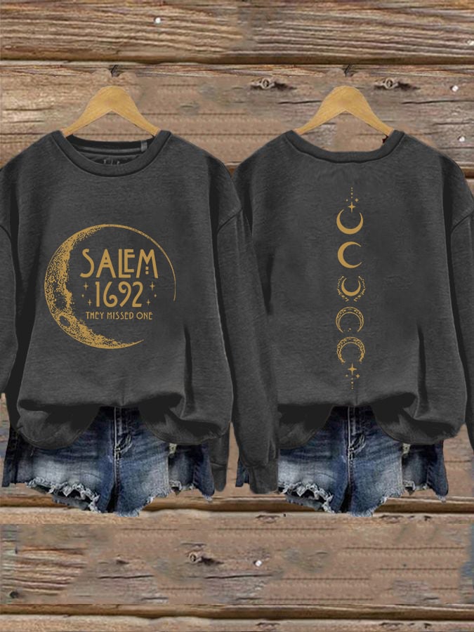 Women's Halloween Salem 1692 They Missed One Print Sweatshirt