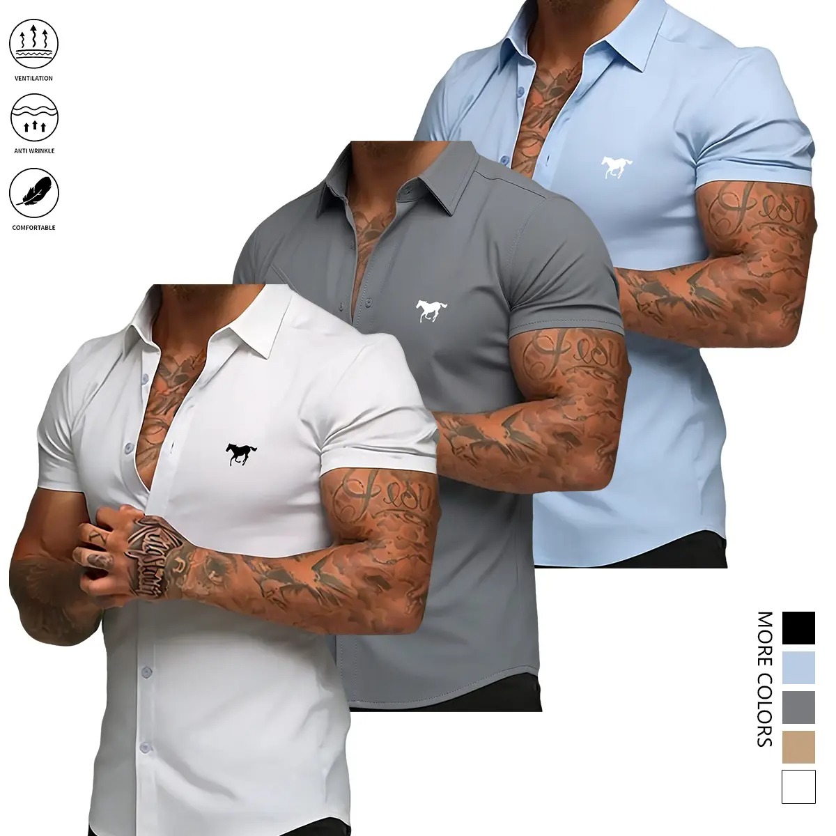 Men's Slim Fit Short Sleeve Shirt