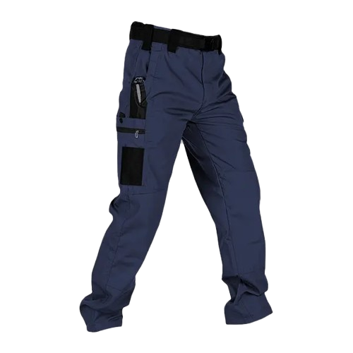Men's solid color tactical work pants, multiple pockets - 6-pack