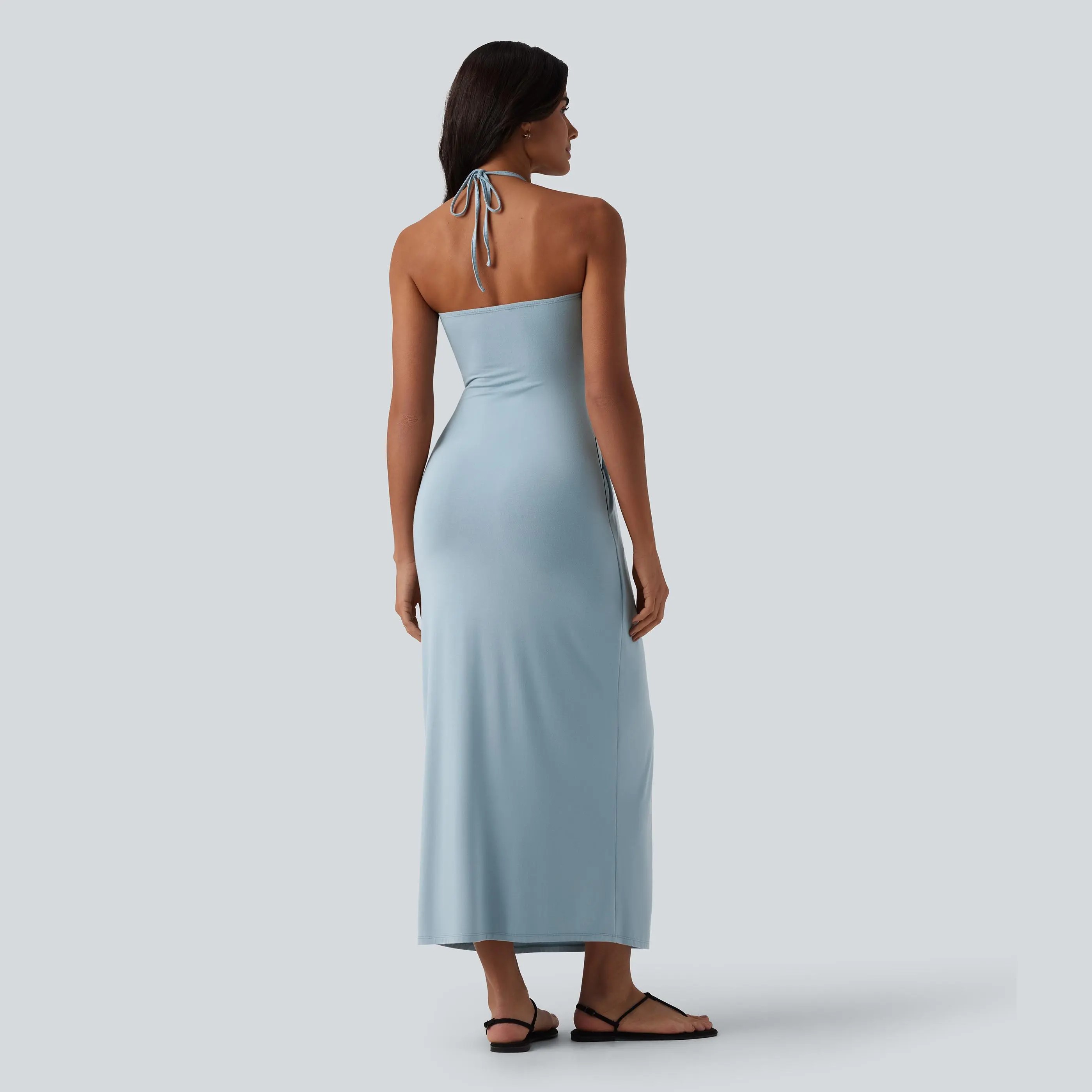 【Creator’s Pick】Halter Tie Back Maxi Dress with Pockets
