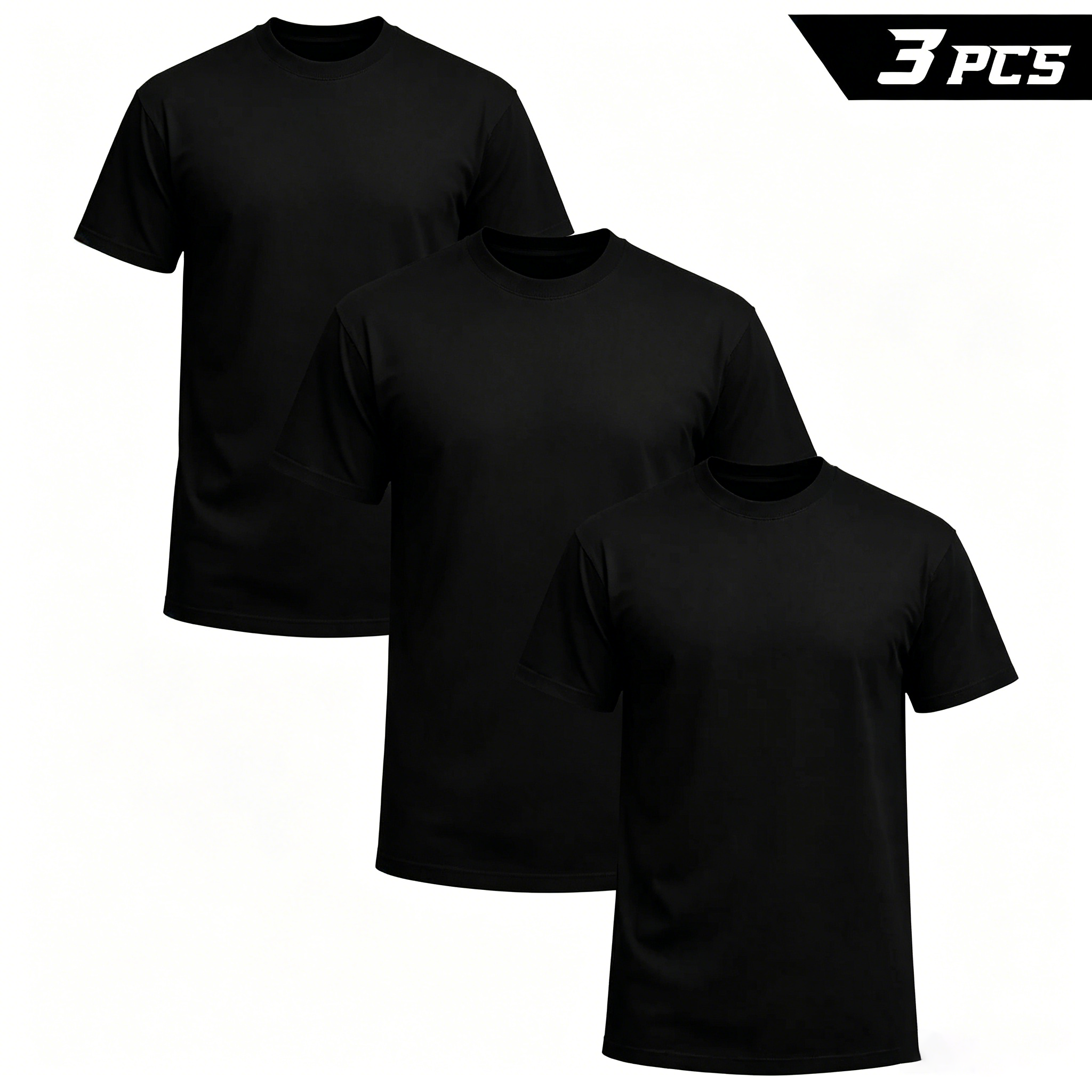 6-Pack: $18— Men's Solid-Color Crewneck T-Shirts, Comfortable Fit