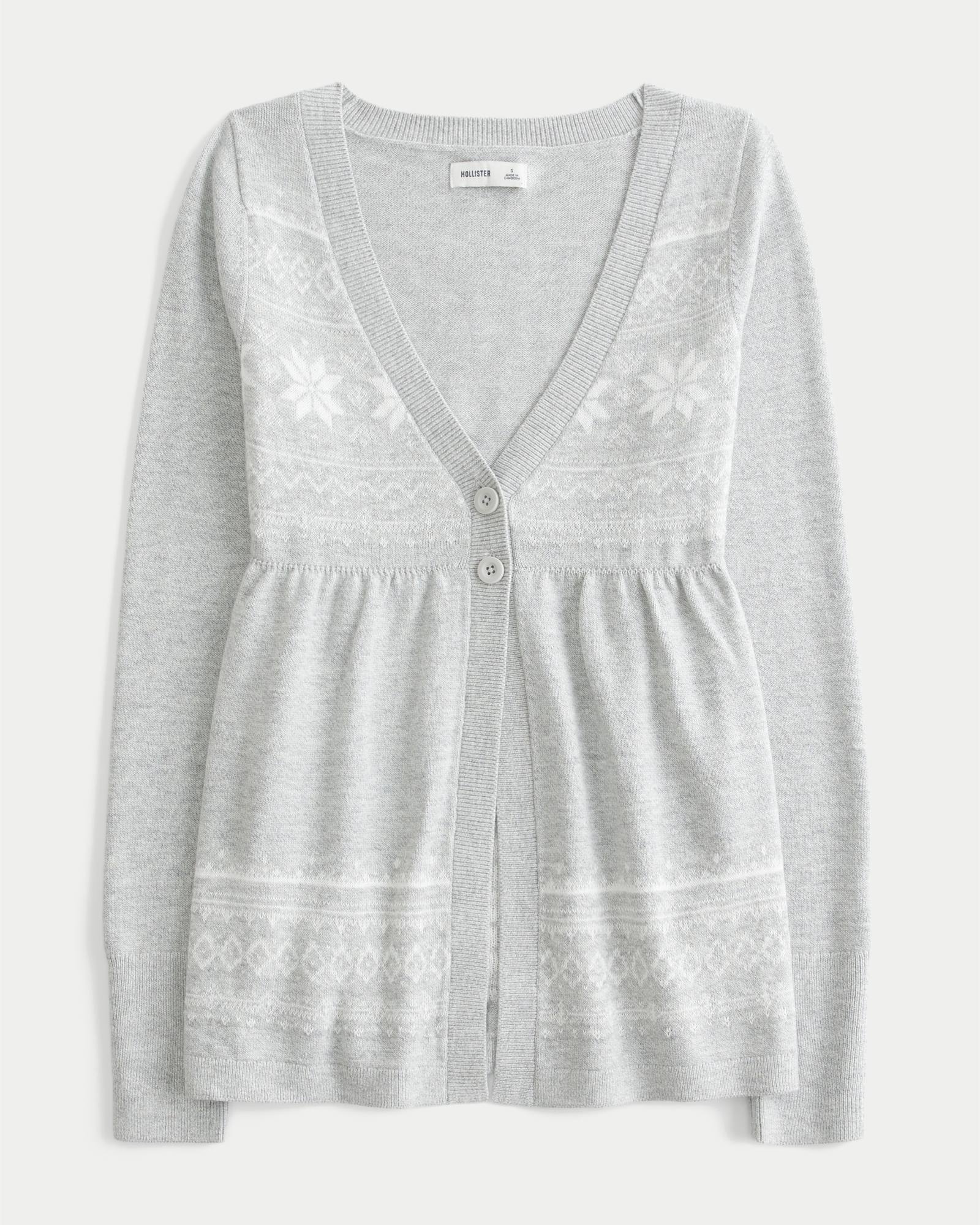 Long-Sleeve Flyaway Babydoll Cardigan