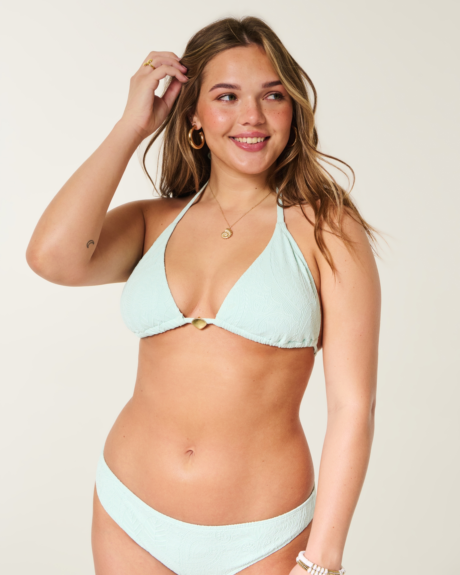 Jacquard Charm Triangle Bikini Top