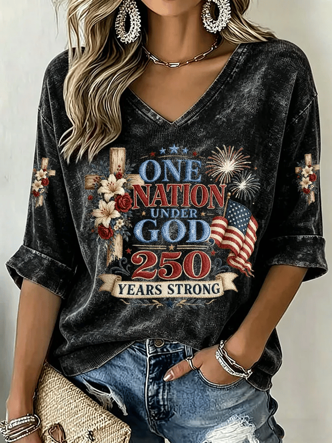 Women's America 1776-2026 Print Casual Top