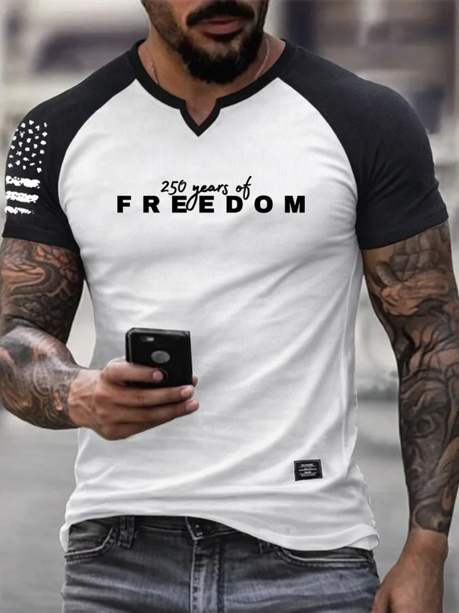 Men's Retro Patriotic Pattern Printed T-Shirt