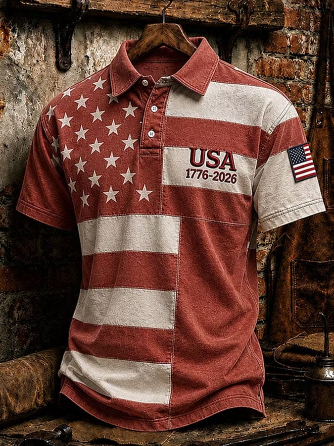 Men's Casual Printed Polo Shirt