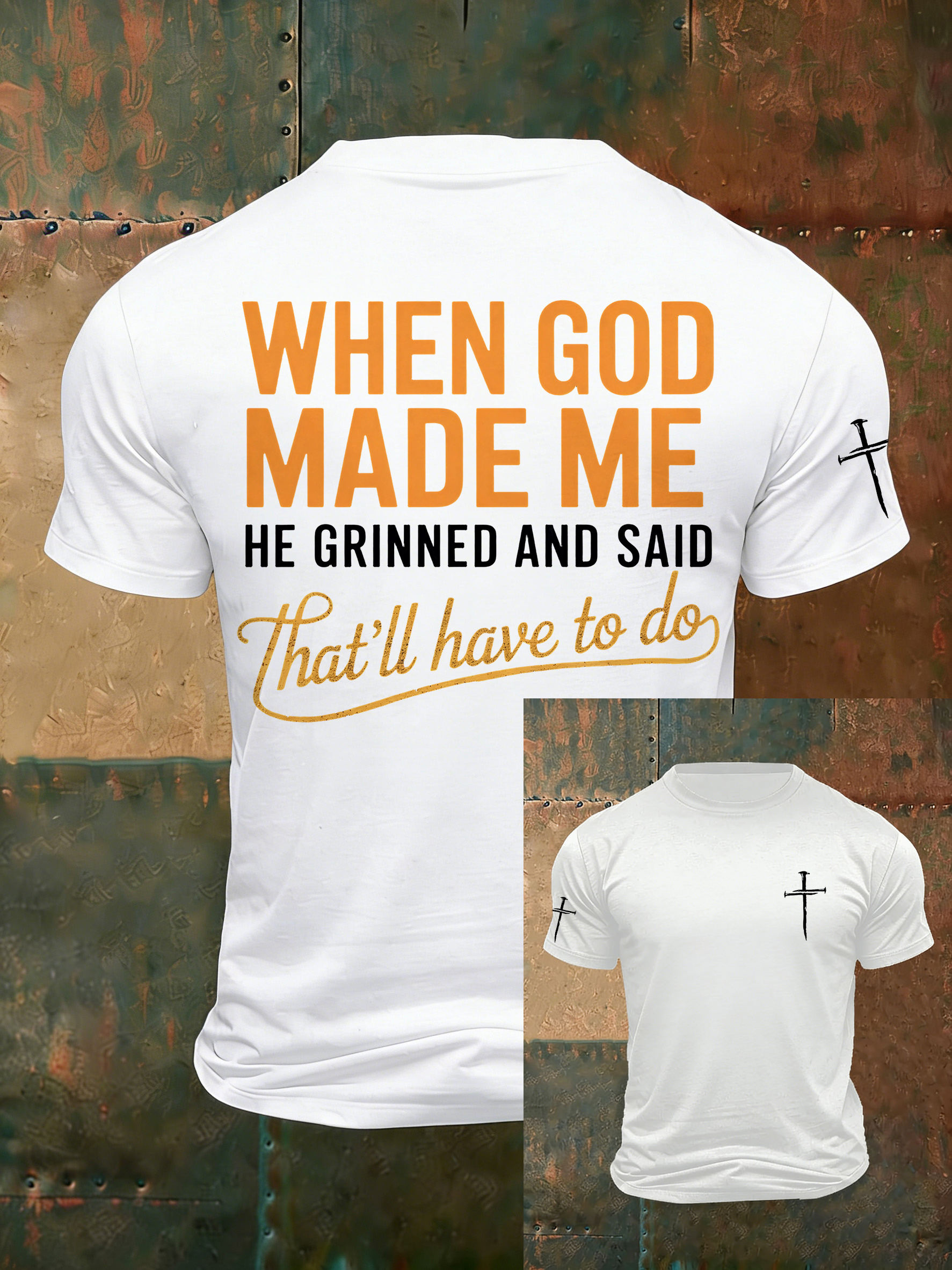 Men'S Casual Faith Jesus Letter Printed Round Neck T-Shirt