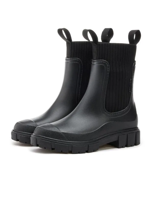 Women's Solid Color Waterproof Rain Boots