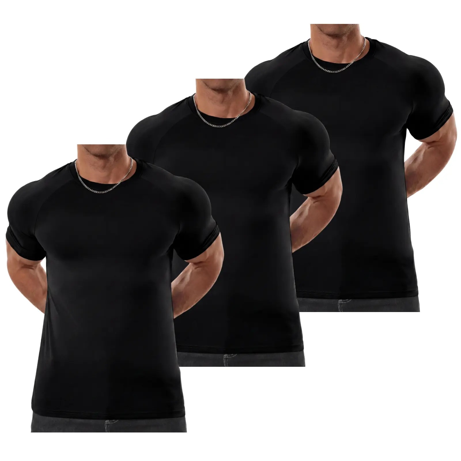 🔥LAST DAY SALE 90% OFF💕Men's Raglan Sleeve Crew Neck Tee – Athletic Tapered Fit Wrinkle-Resistant Gym T-Shirt
