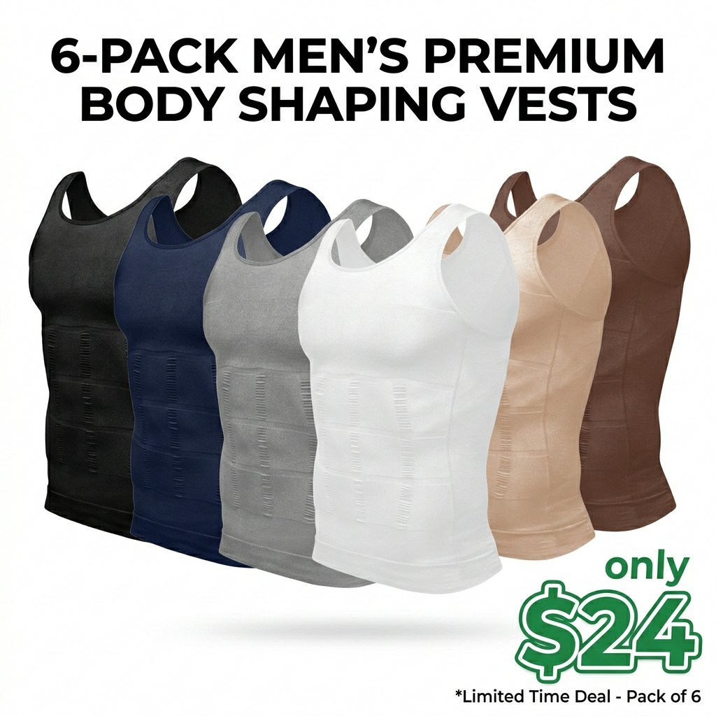 【3 pack】💪Men's Compression Shapewear Tank Top | Slim Fit Body Shaping Vest