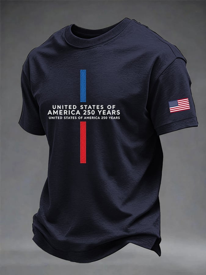 Men's Vintage Independence Day Eagle Flag Print Art T-shirt