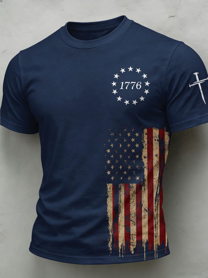 Men'S Independence Day Printed Casual T-Shirt