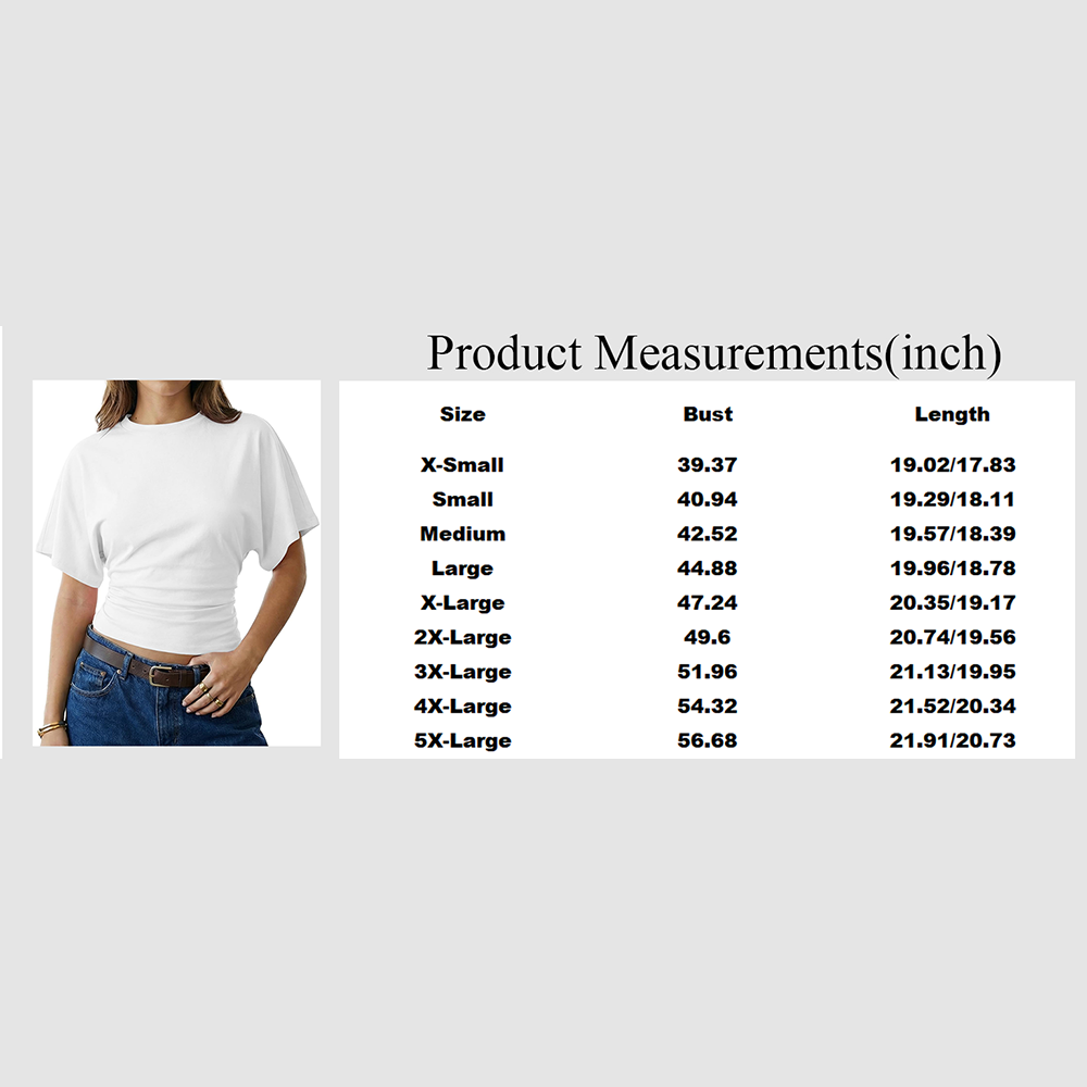 Women's Summer Casual Y2K Basic Loose Ruched Short T-Shirt