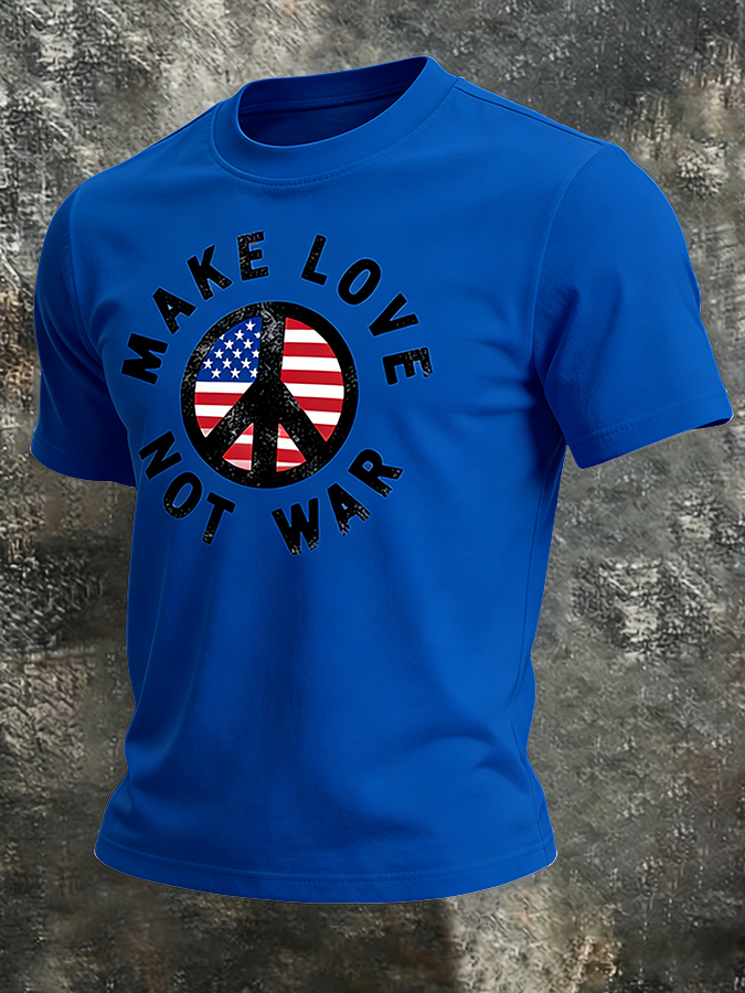 Men's Vintage National Flag Peaceful Old Hippie Art Symbol T-Shirt