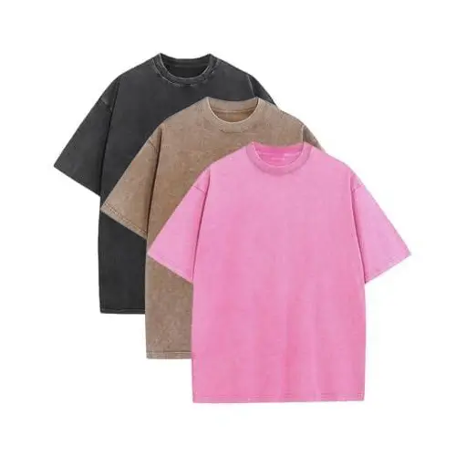 1/4 Pack Oversized Tshirts for Men Gym Vintage Heavyweight T Shirts Cotton Workout Acid Wash Baggy Tees