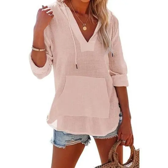 Women's hooded beach cover-up sweatshirt
