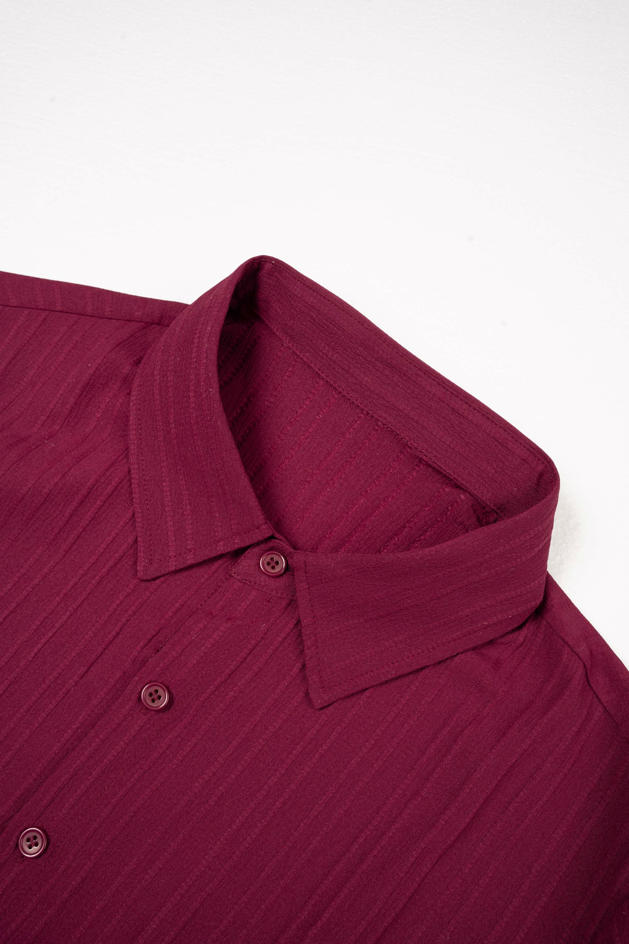 Men's Maroon Button-Front Shirt & Drawstring Pocket Trousers Set