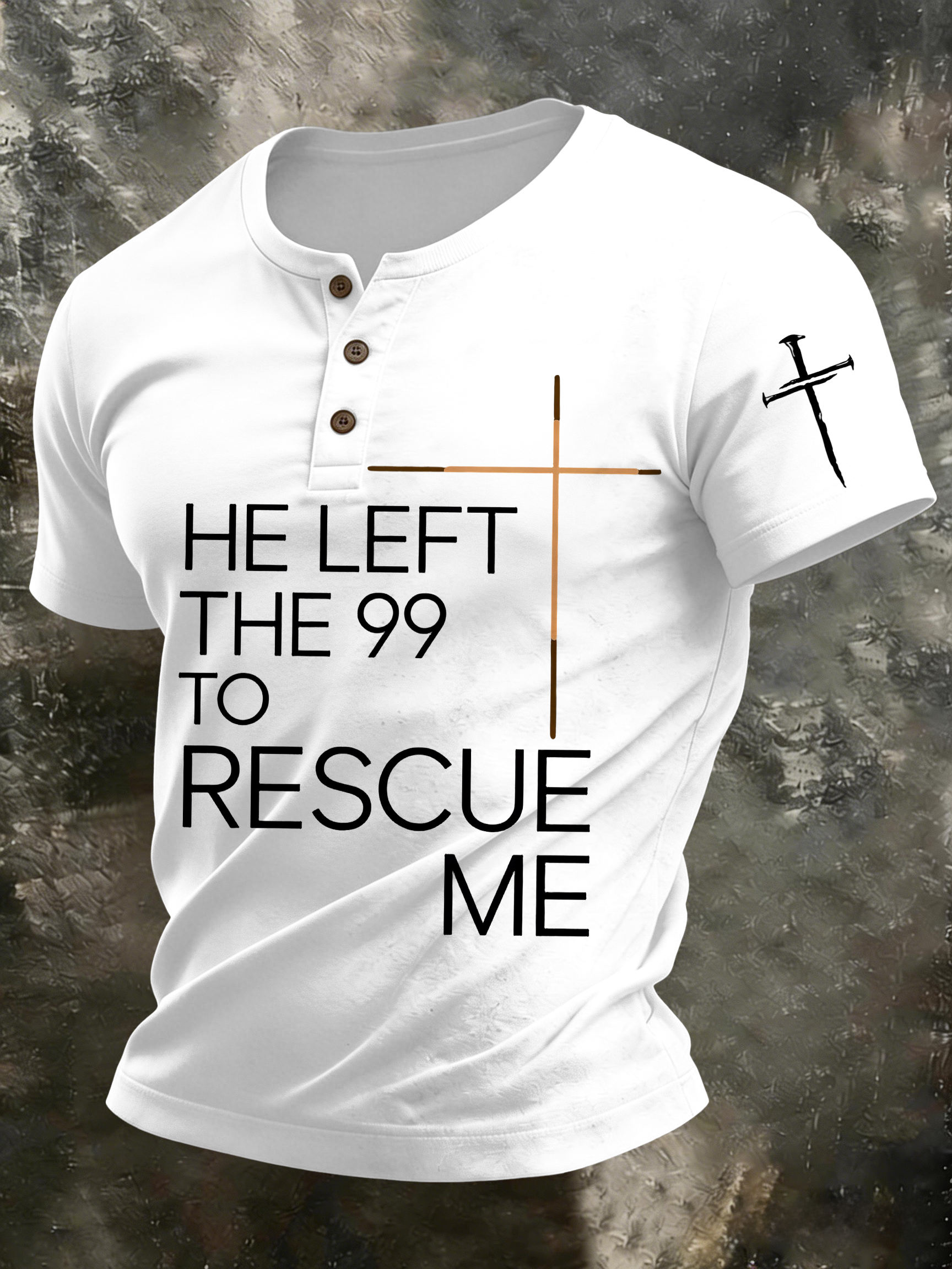 Men'S Casual Faith In Christ Jesus Henry Collar Polo Shirt