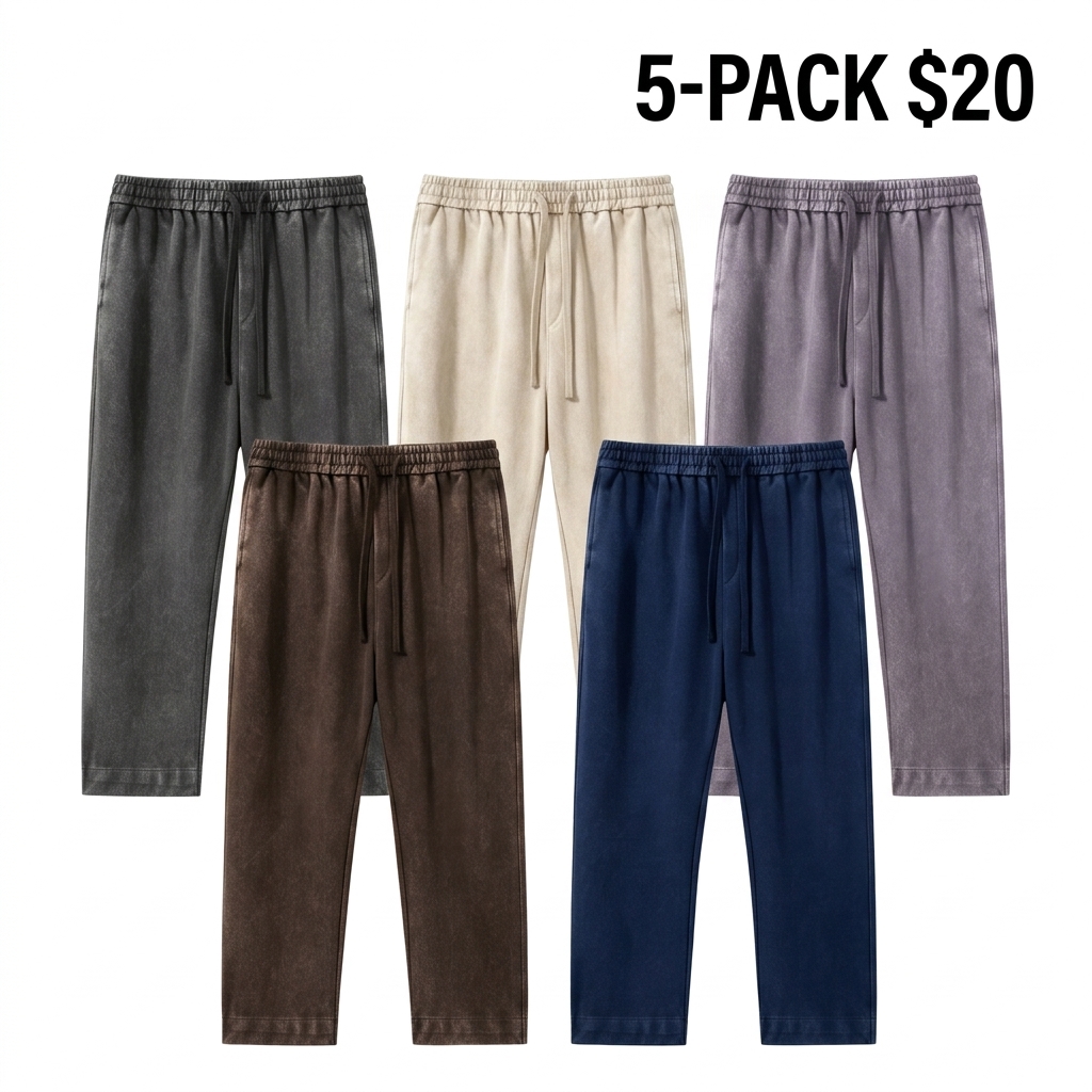 Men's Acid Wash Cotton Sweatpants – Soft Casual Joggers for Everyday Wear