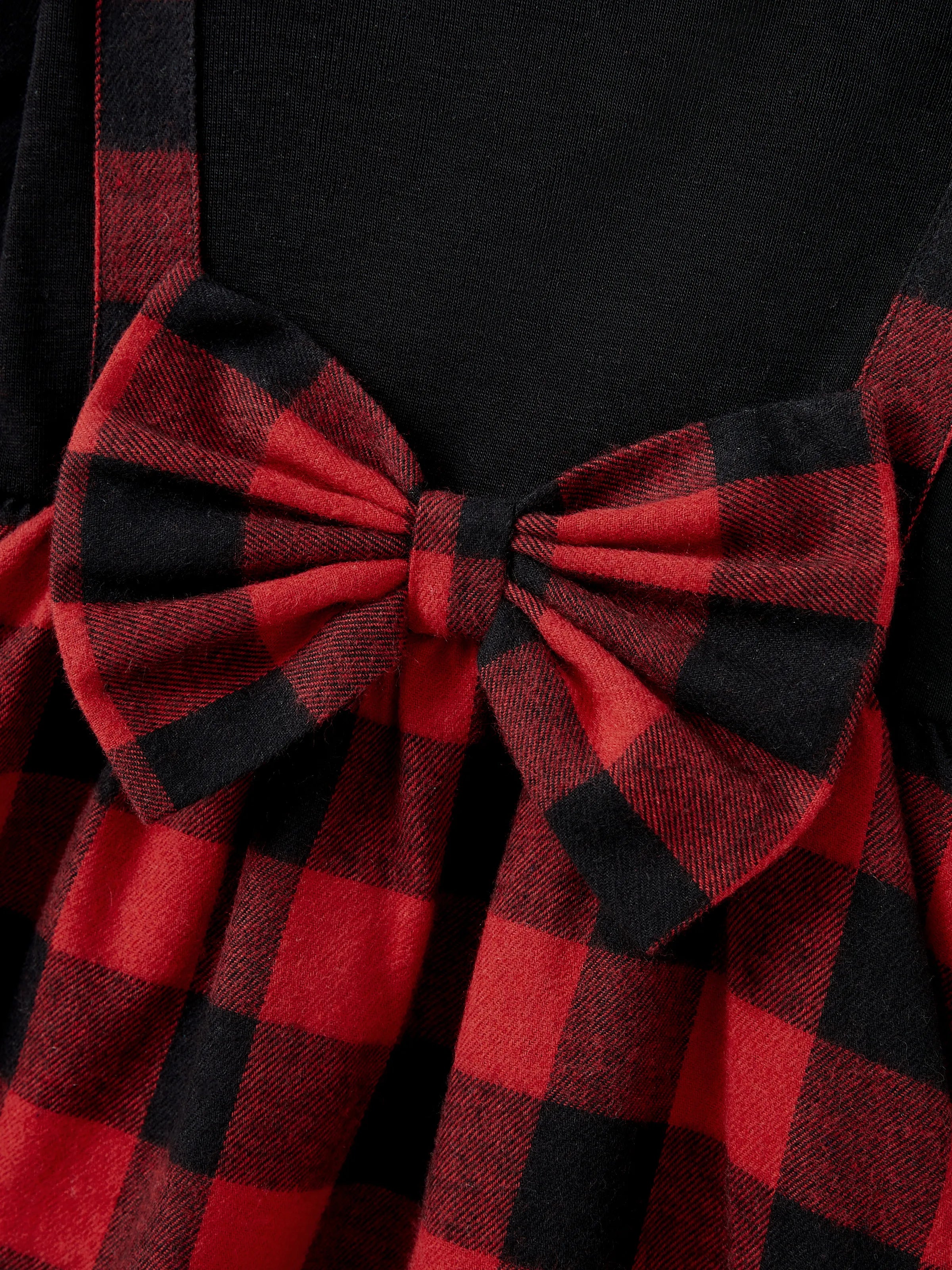 Matching Family Outfits Black and Red Plaid Co-ord Sets Hi-Low Flowy Hemline redblack