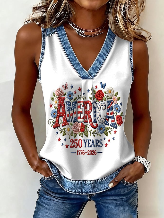 Women's 250th Anniversary Printed Casual Vest