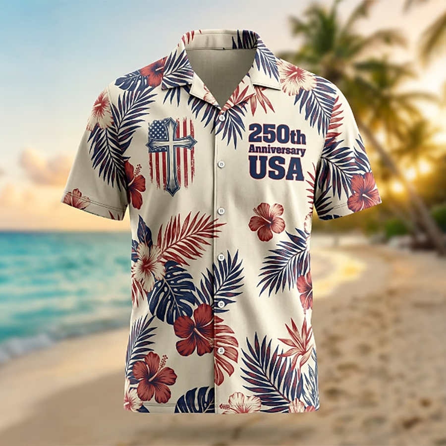 Men's U.S. 250th Anniversary Hawaiian Short-Sleeve Shirt