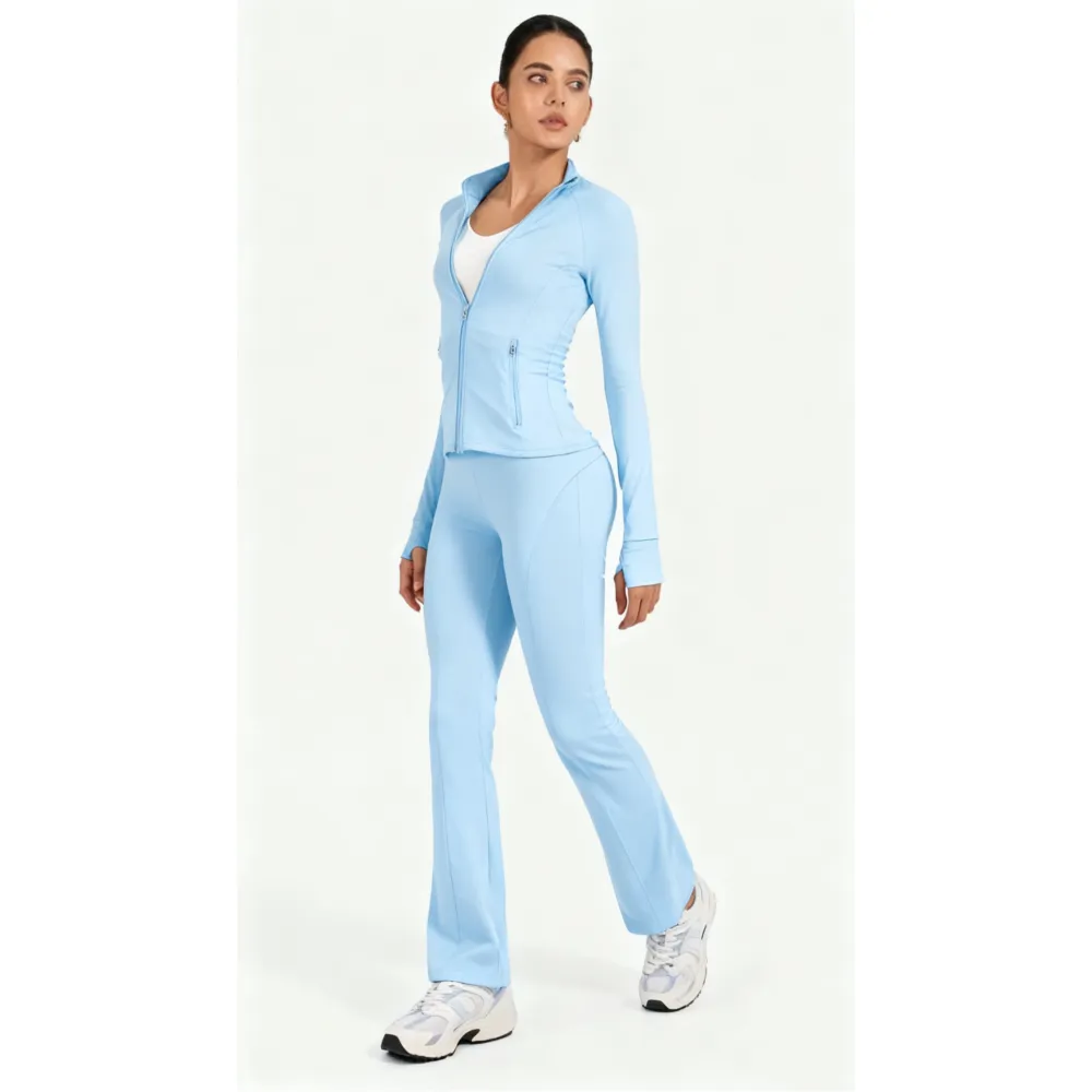 2PCS Slim-It BBL Jacket and Flare Leggings Daily Set