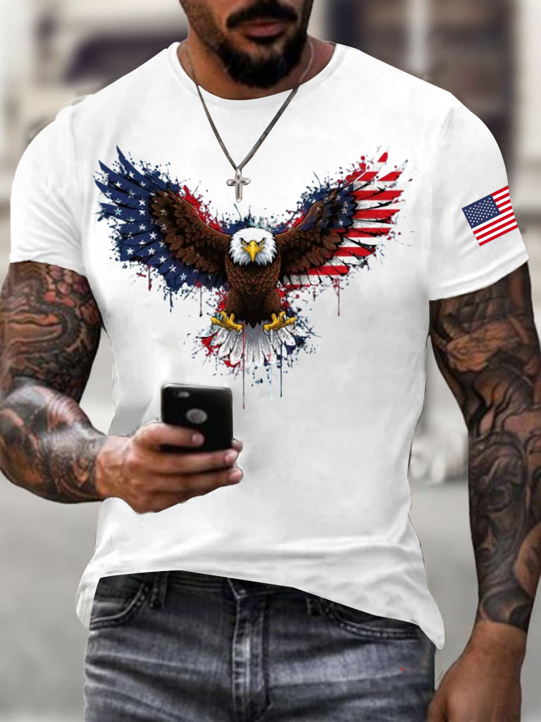 Men'S Bald Eagle American Printed T-Shirt