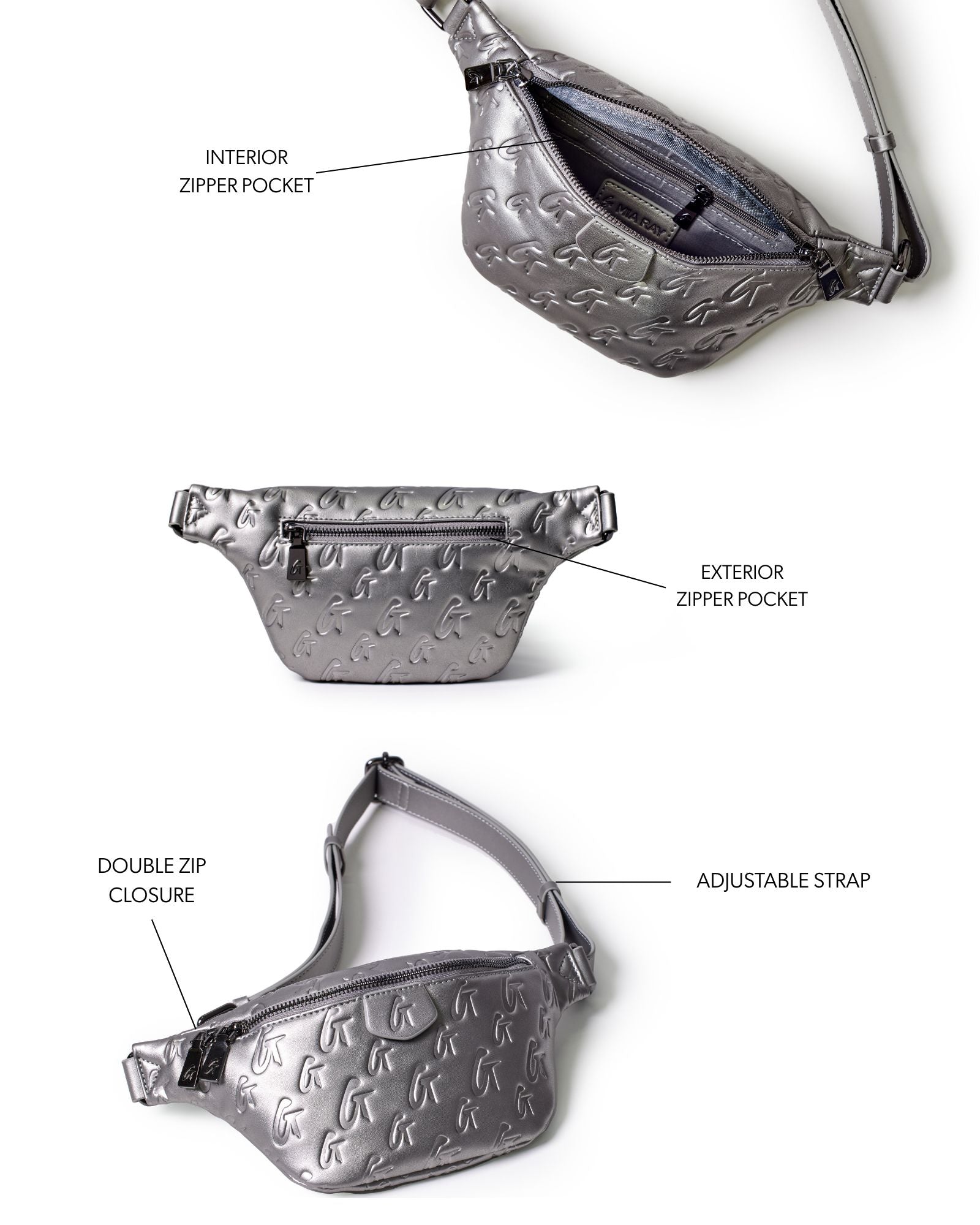 MINI MONOGRAM FANNY PACK - PLATINUM