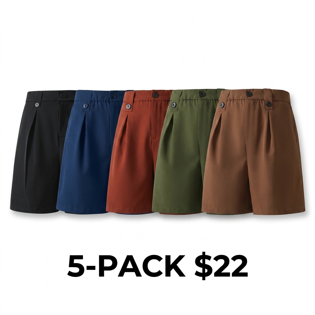 Men's High Waisted Pleated Dress Shorts – Black Suit Shorts for Casual & Formal Summer Wear