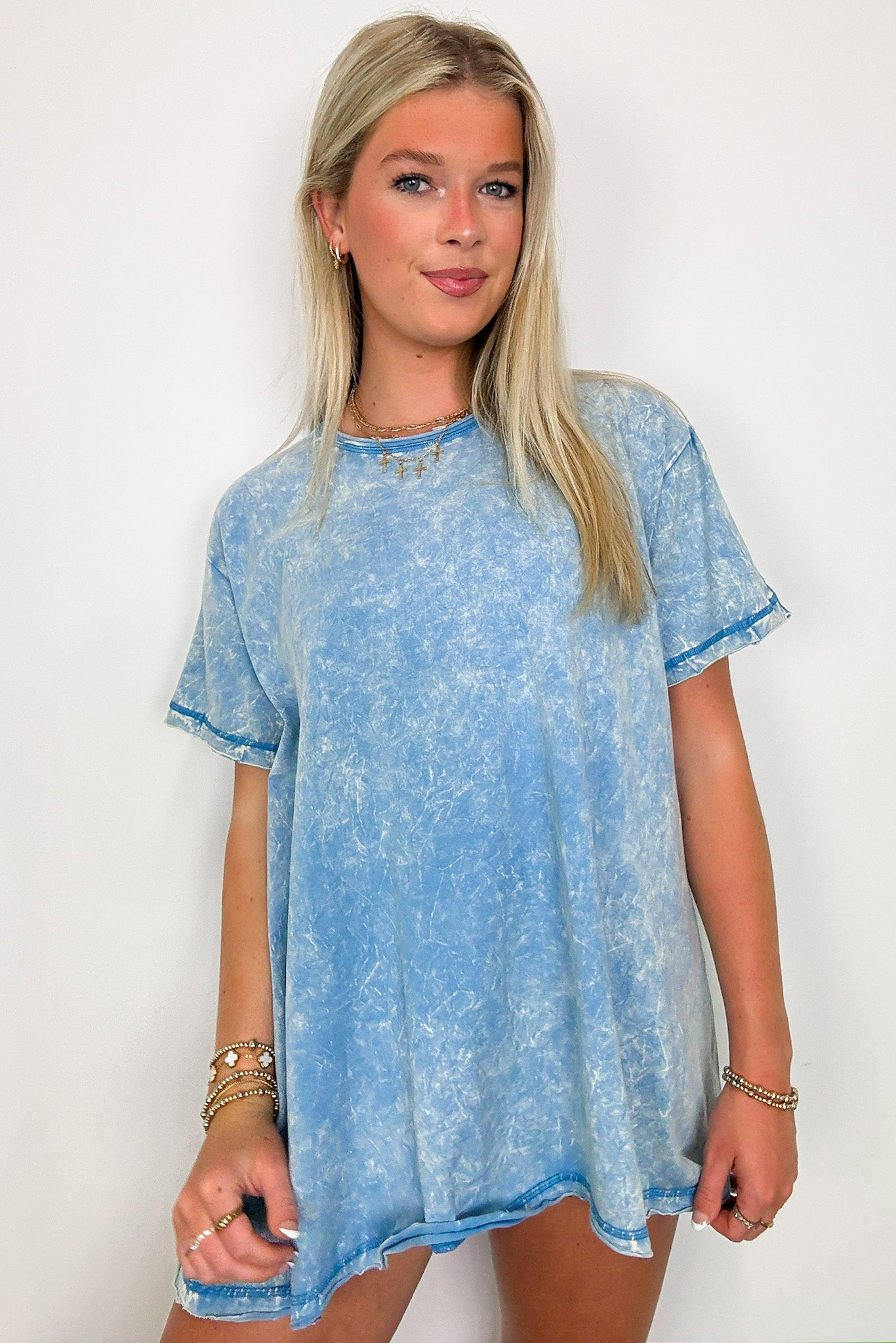 Mother's Day Sale💕Washed Drop Shoulder Relaxed Top
