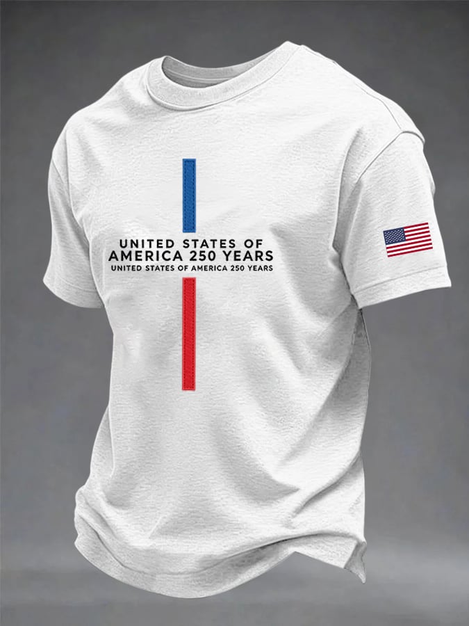 Men's Vintage Independence Day Eagle Flag Print Art T-shirt