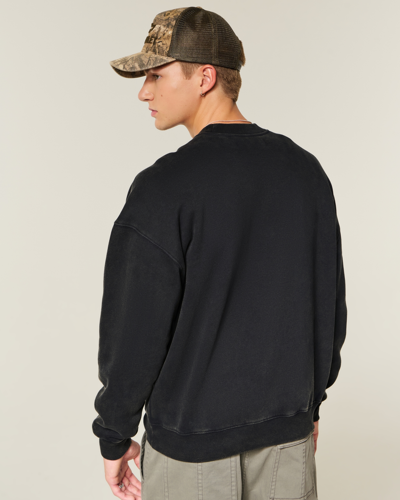 Boxy Camo Crew Sweatshirt
