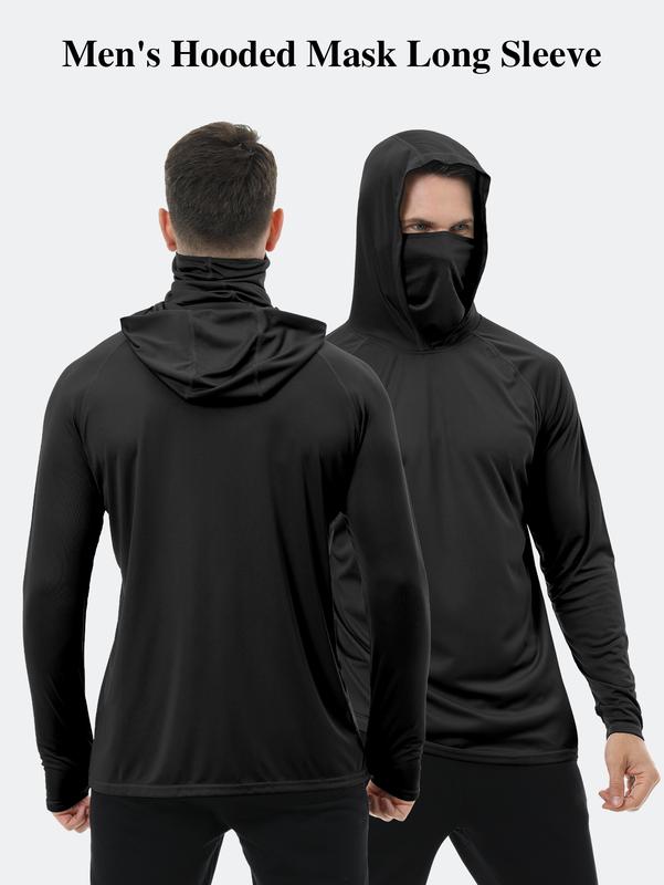 Men’s UPF 50+ Sun Protection HoodedShirt with Face Mask