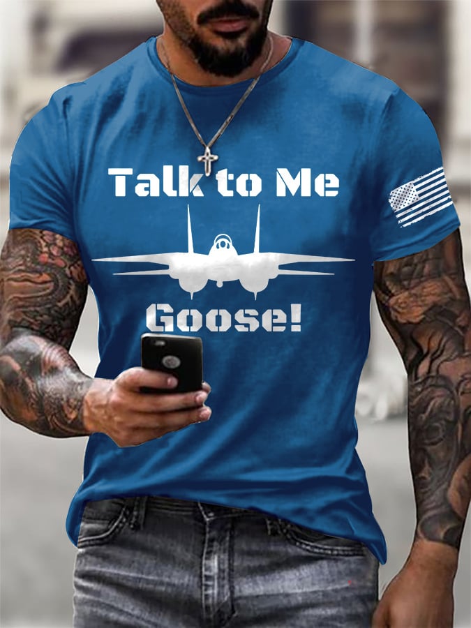 Men's Retro Talk To Me Goose Print T-Shirt