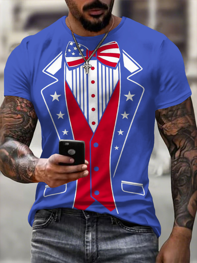 Men'S American Flag Commemorative 250Th Anniversary Classic Tailcoat Celebration Dress Up Short Sleeve T-Shirt