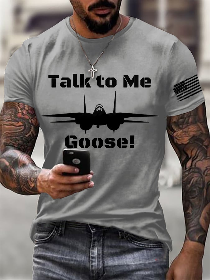 Men's Retro Talk To Me Goose Print T-Shirt