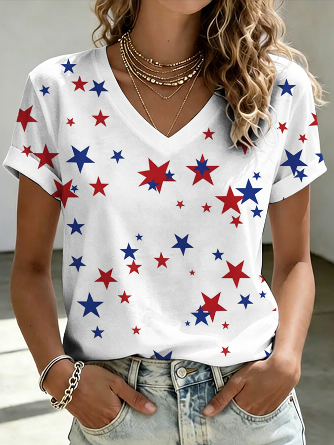 Women'S 250Th Anniversary Independence Day Printed T-Shirt