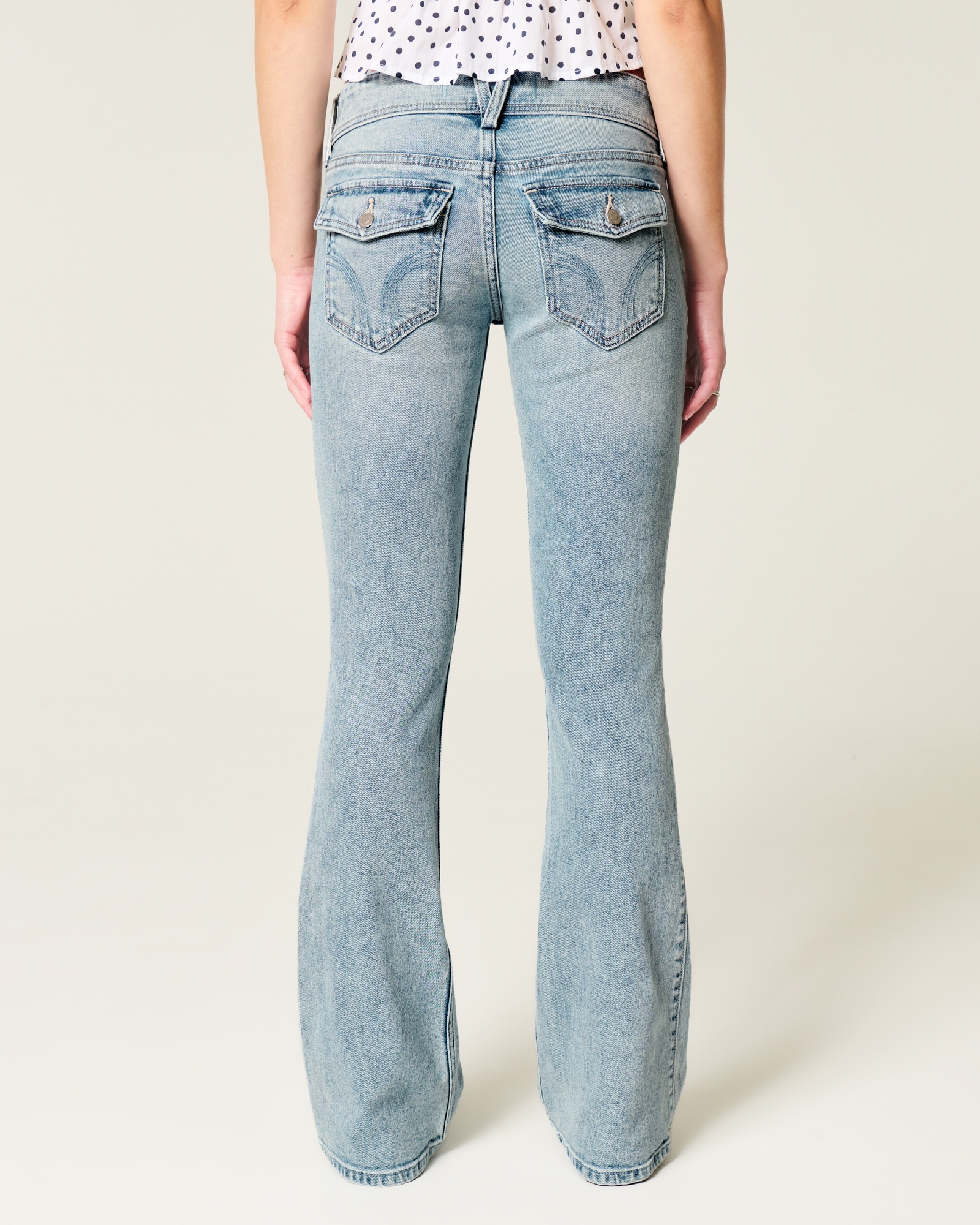 Low-Rise Dark Wash Embroidered Bootcut Jeans
