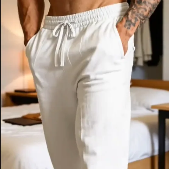 🔥8-pack $24 - Men's linen casual straight leg trousers