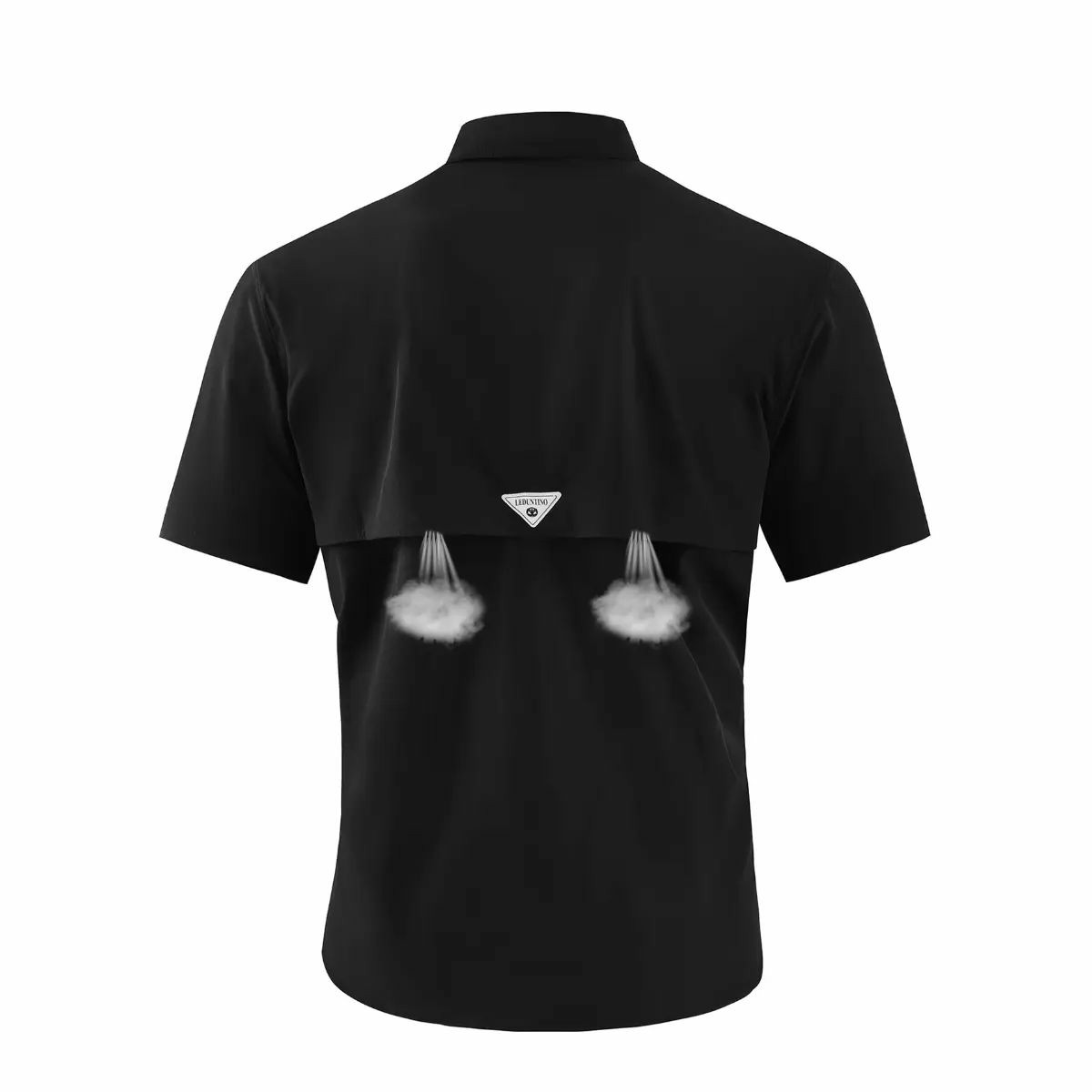Men's American-Style Solid Color Shirt with Hidden Ventilation Holes Casual Summer Beach Nylon Shirt High-Quality Fabric Short Sleeves Button Closures