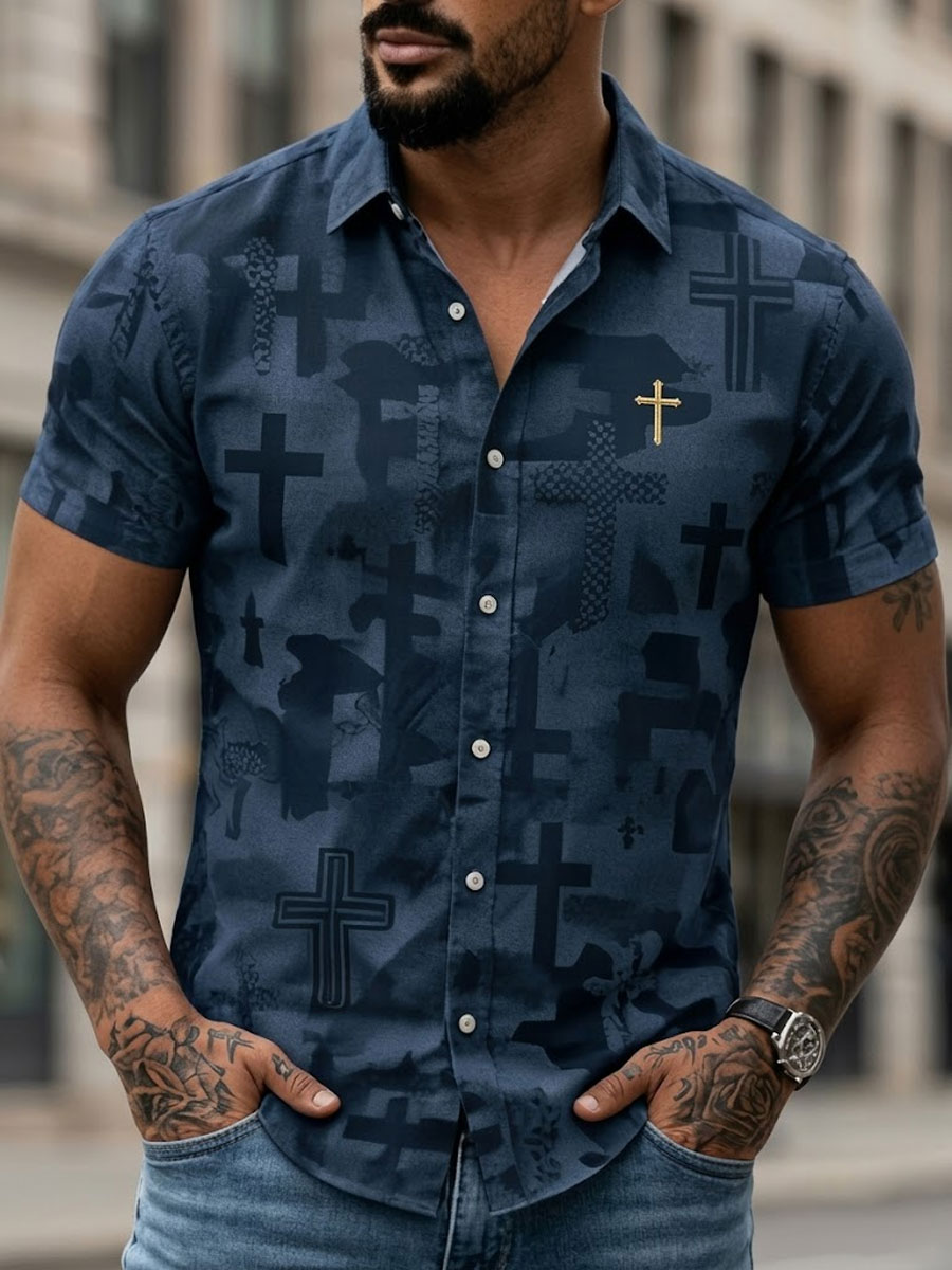 Men'S Faith  Print Casual Top